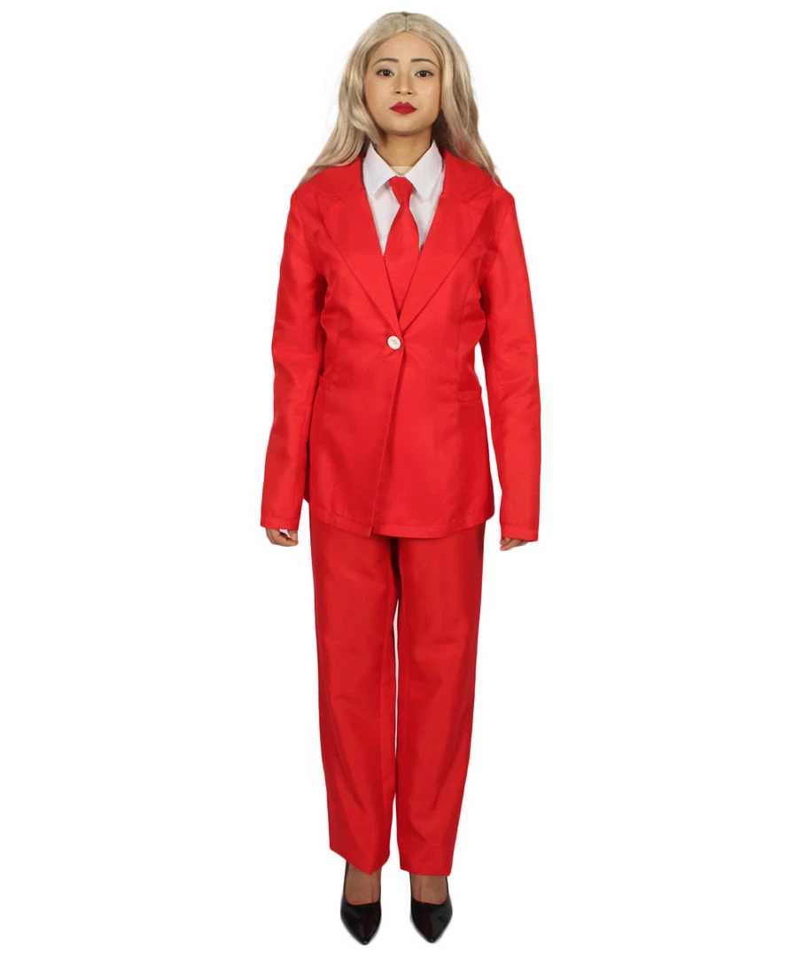 HPO Adult Women's Deluxe Party Suit Costume | Red Devil Cosplay Costume