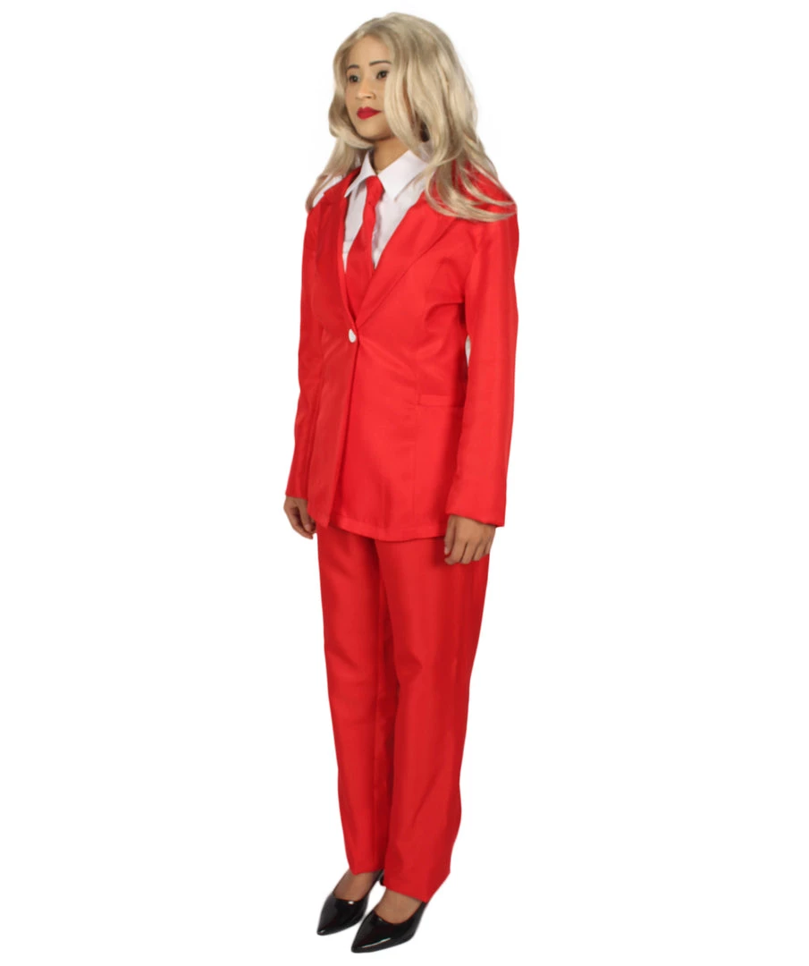 HPO Adult Women's Deluxe Party Suit Costume | Red Devil Cosplay Costume