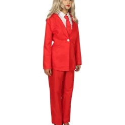 HPO Adult Women's Deluxe Party Suit Costume | Red Devil Cosplay Costume