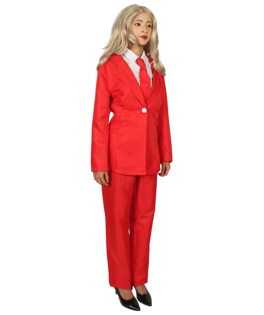 HPO Adult Women's Deluxe Party Suit Costume | Red Devil Cosplay Costume