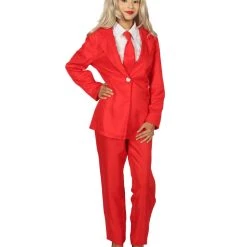 HPO Adult Women's Deluxe Party Suit Costume | Red Devil Cosplay Costume