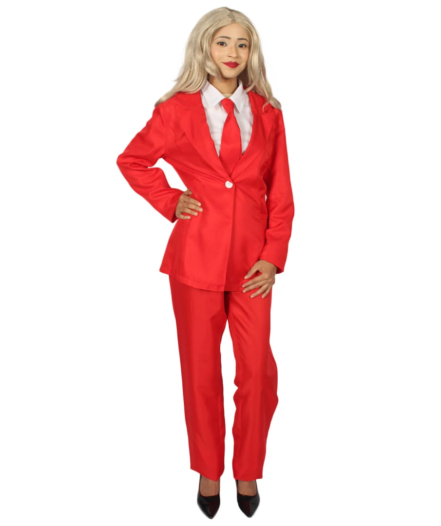 HPO Adult Women's Deluxe Party Suit Costume | Red Devil Cosplay Costume