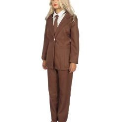 HPO Adult Women's Deluxe Party Suit Costume | Dark Brown Cosplay Costume