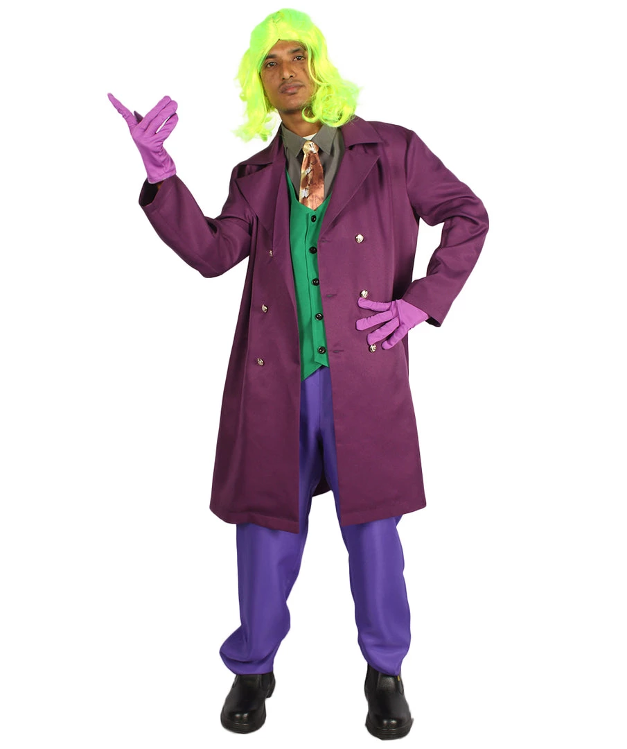 HPO Adult Men's Deluxe Clown Theatrical Suit Costume | Multi Color Halloween Costume