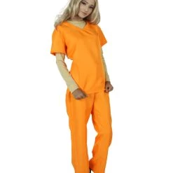 HPO Adult Women's Prisoner Uniform Costume | Orange Cosplay Costume