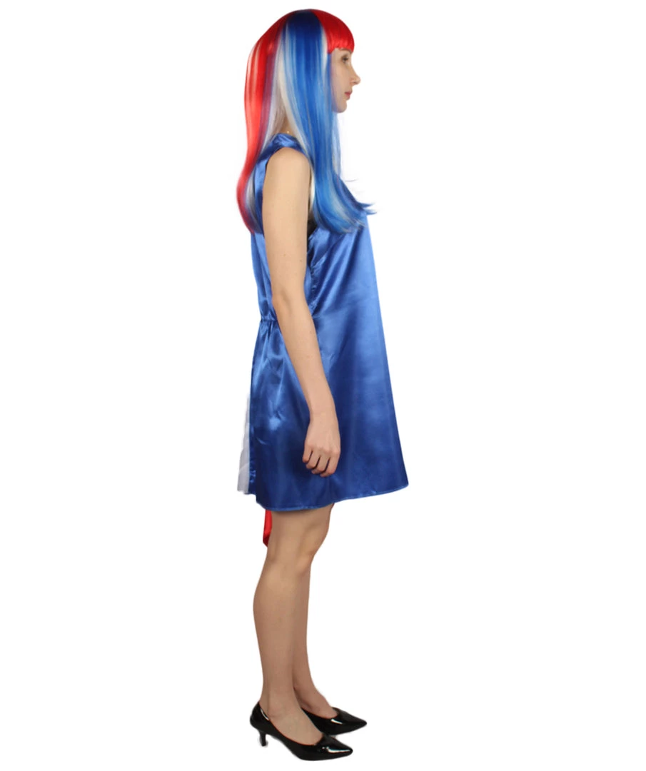 FLAGWIGS Adult Women's France Flag Dress Costume | Patriotic Cosplay Costume