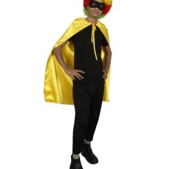 HPO Adult Men's Superhero Cape With Mask Set Costume | Multiple Color Options Halloween Costume