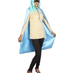 HPO Adult Women's Superhero Cape With Mask Set Cartoon Costume | Multiple Color Options Halloween Costume