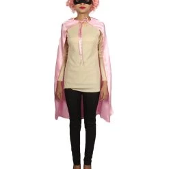 HPO Adult Women's Superhero Cape With Mask Set Cartoon Costume | Multiple Color Options Halloween Costume