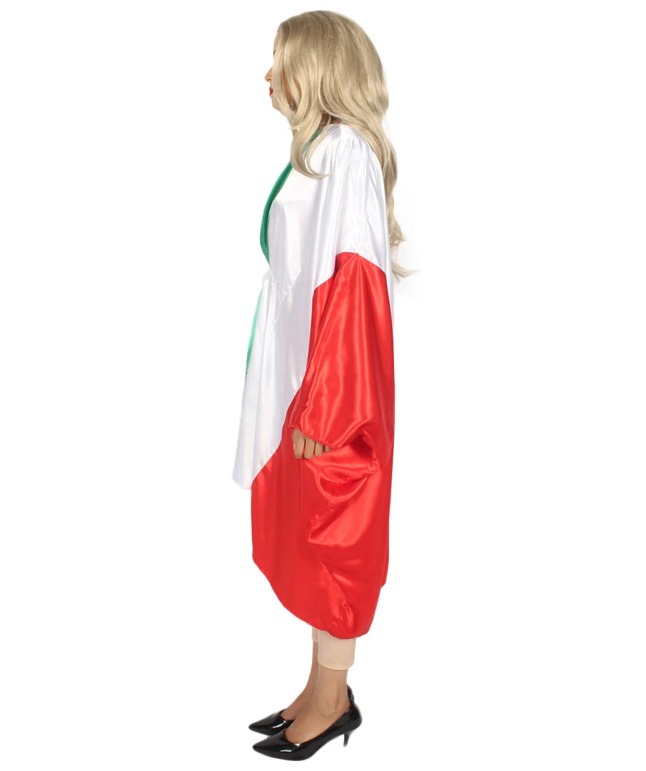 FLAGWIGS Adult Women's Celebratory Italian Flag Dress Sport Costume | Patriotic Cosplay Costume