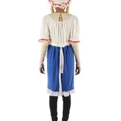 HPO Adult Women's Cheerful Rag Doll Storybook & Fairytale Costume | Blue & White Cosplay Costume