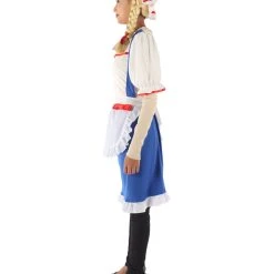 HPO Adult Women's Cheerful Rag Doll Storybook & Fairytale Costume | Blue & White Cosplay Costume