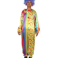HPO Adult Men's Spots The Clown Jumpsuit Funny Costume | Multi Halloween Costume