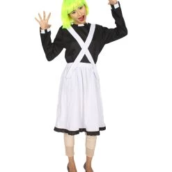 HPO Adult Women's Oompa Loompa Fancy Dress Costume | Black & Silver Cosplay Costume