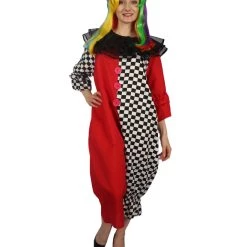 HPO Adult Women's Naughty Clown Jumpsuit Costume | Multi Halloween Costume