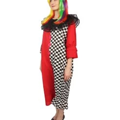 HPO Adult Women's Naughty Clown Jumpsuit Costume | Multi Halloween Costume
