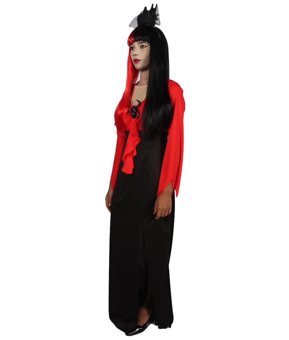 HPO Adult Women's Spider Queen Costume | Red & Black Halloween Costume