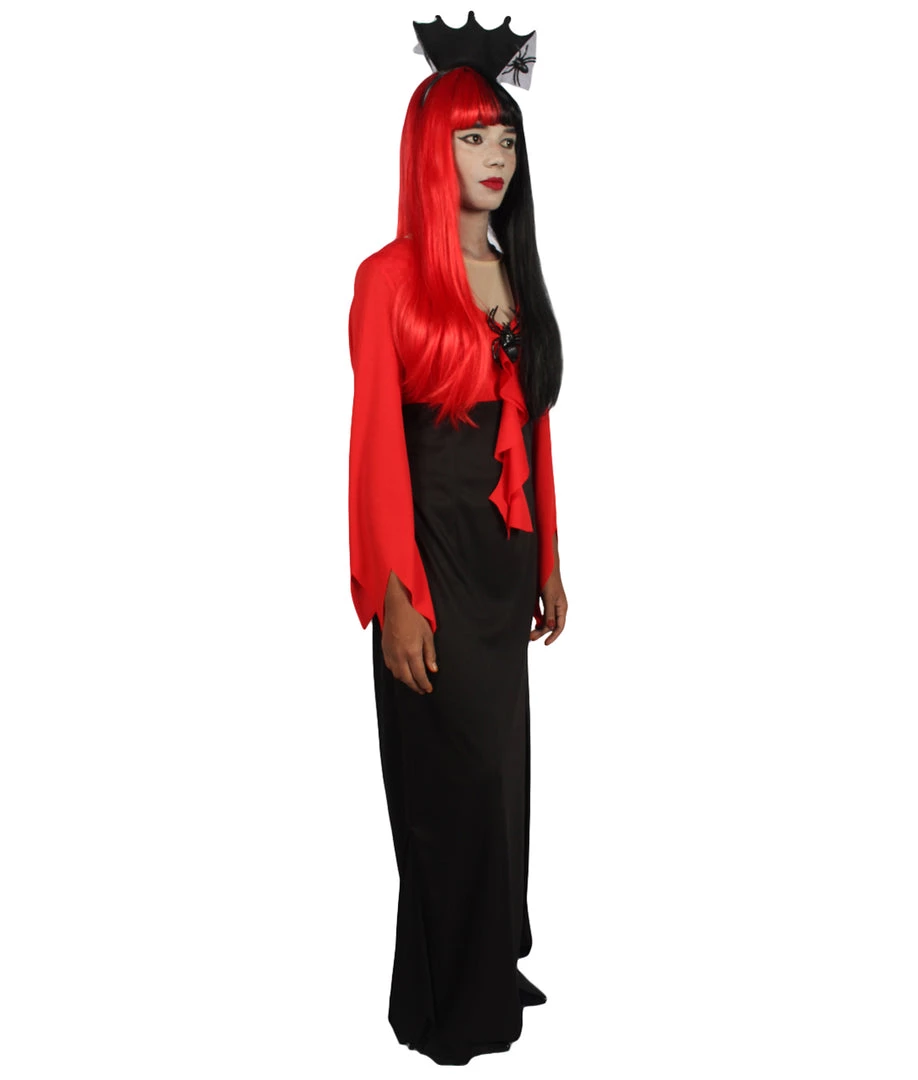 HPO Adult Women's Spider Queen Costume | Red & Black Halloween Costume