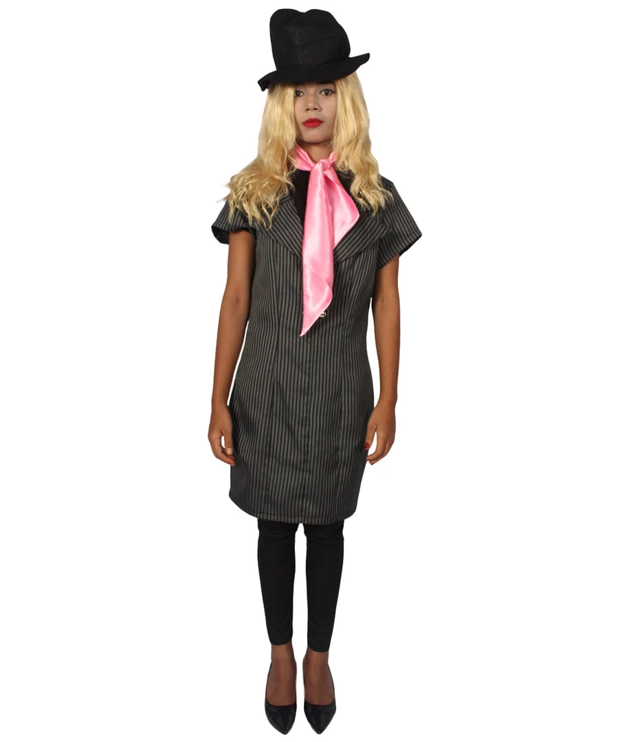 HPO Men's Adult Women GANGSTER'S COSTUME | Grey Cosplay Costume