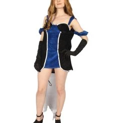 HPO Adult Women Queen Of Hell Costume | Blue & Black Halloween Costume