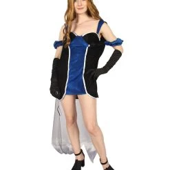 HPO Adult Women Queen Of Hell Costume | Blue & Black Halloween Costume