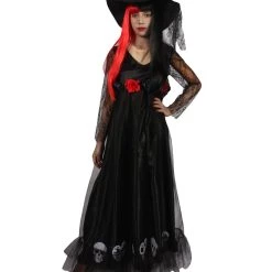 HPO Adult Women Day Of The Dead Skeleton Costume | Black Halloween Costume