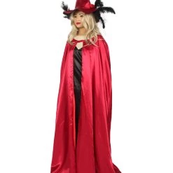 HPO Adult Women Vampire Cape Costume | Red & Black Halloween Costume