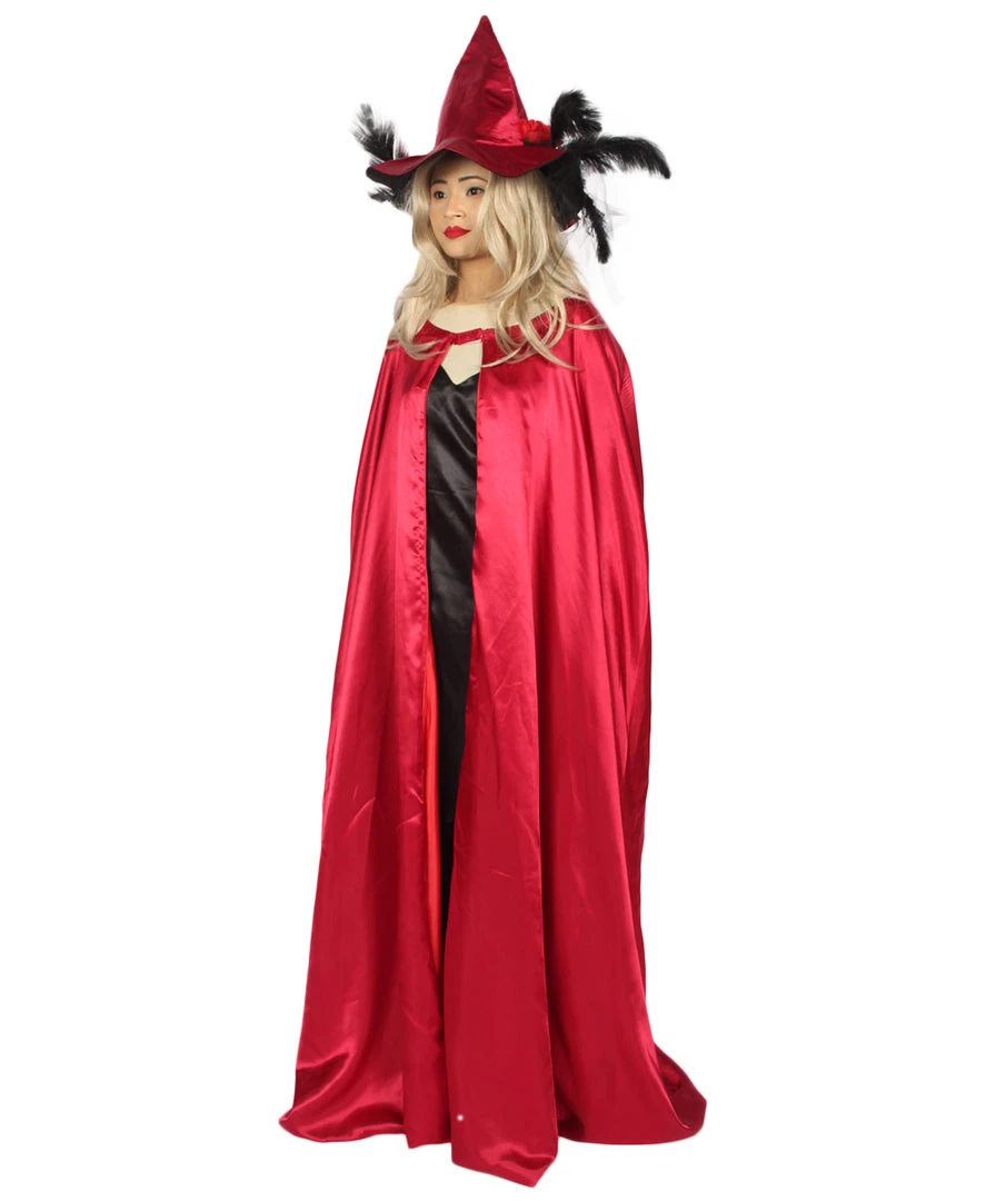 HPO Adult Women Vampire Cape Costume | Red & Black Halloween Costume