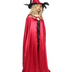 HPO Adult Women Vampire Cape Costume | Red & Black Halloween Costume