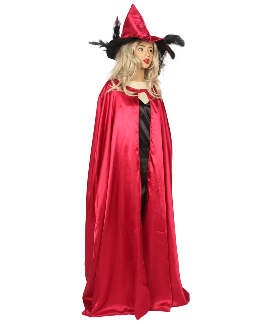 HPO Adult Women Vampire Cape Costume | Red & Black Halloween Costume