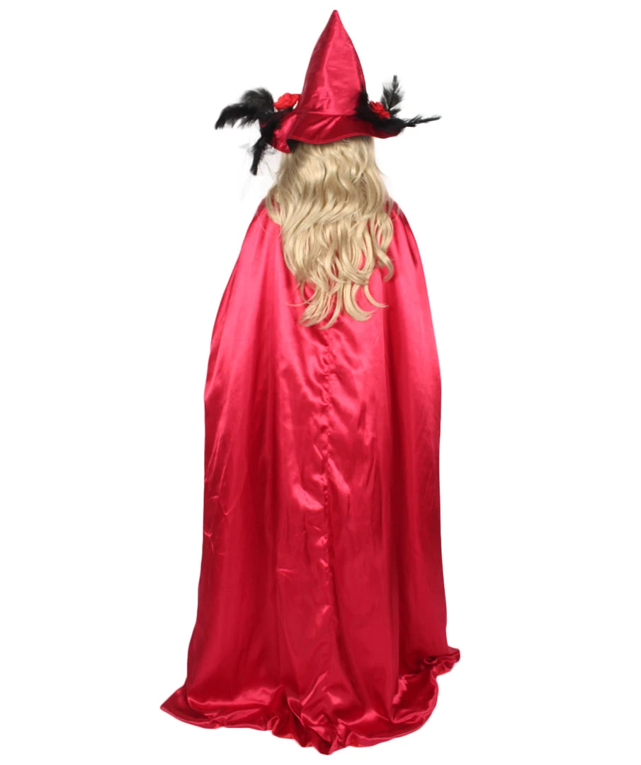 HPO Adult Women Vampire Cape Costume | Red & Black Halloween Costume