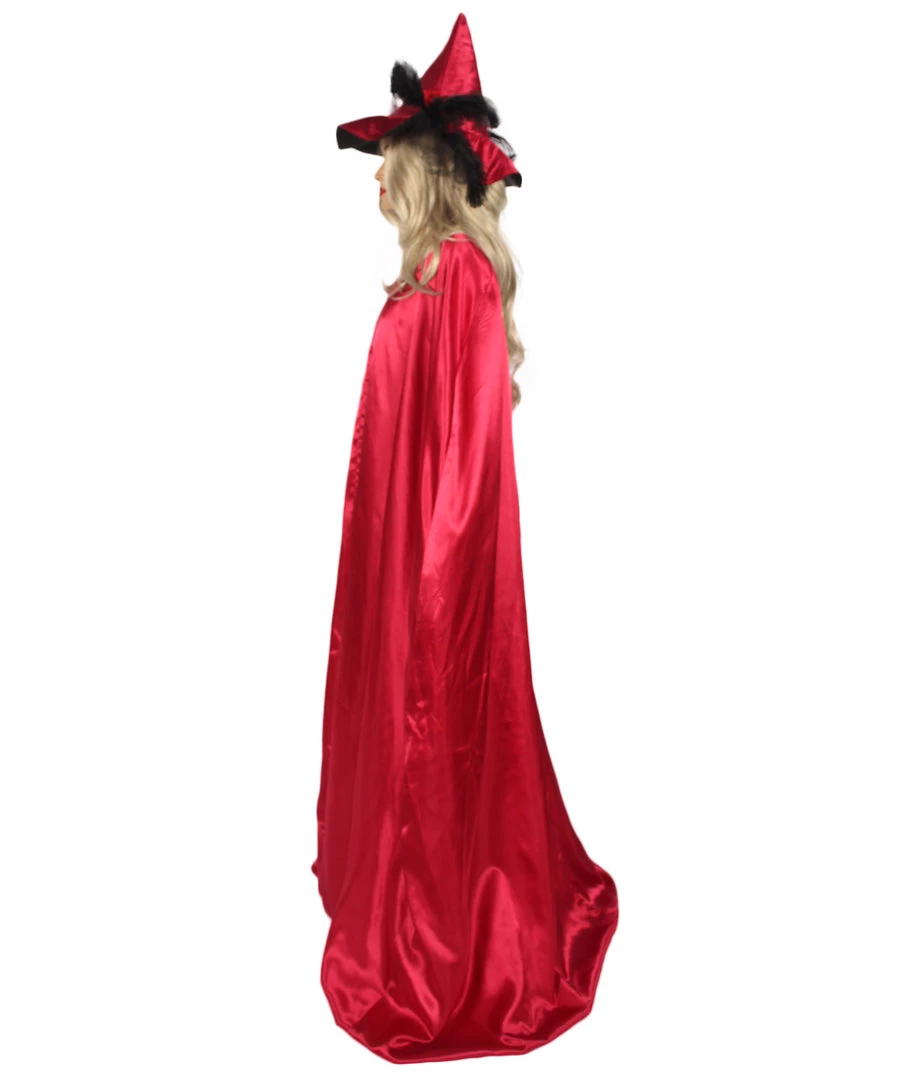 HPO Adult Women Vampire Cape Costume | Red & Black Halloween Costume