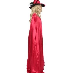 HPO Adult Women Vampire Cape Costume | Red & Black Halloween Costume
