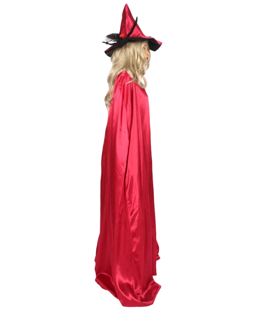 HPO Adult Women Vampire Cape Costume | Red & Black Halloween Costume