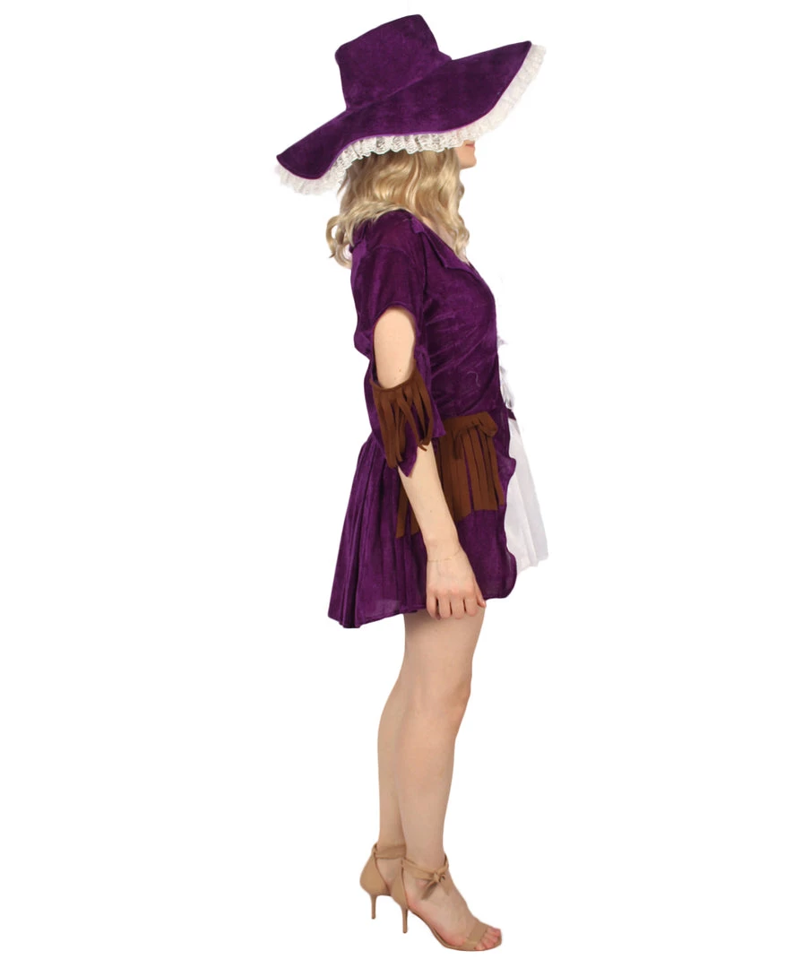HPO Men's Adult Women Ghost Ship Pirate Costume | White & Dark Purple Cosplay Costume