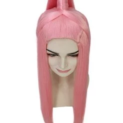 HPO Chromatic Pop Angel | Bubblegum Pink Half Up Wig With Wrapped Top Knot | Premium Halloween Wig Women's
