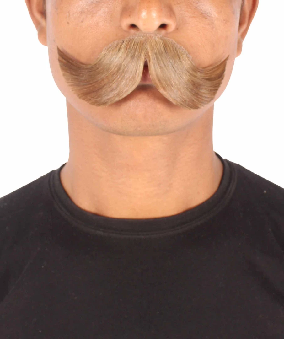 HPO Men's Hungarian Mustache | Human Facial Hair | Multiple Colors