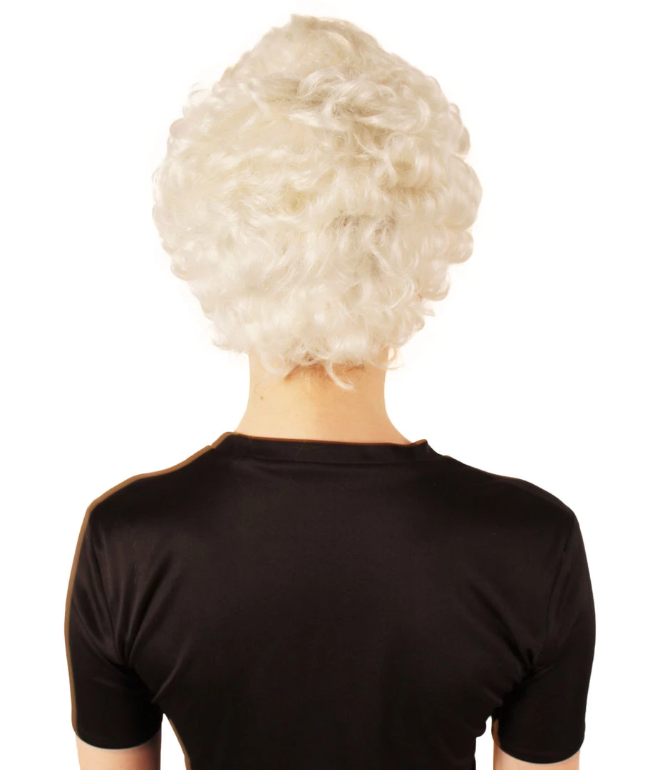 HPO Adult Women's Golden Girls Estelle White Wavy Bob Style Classic Wig