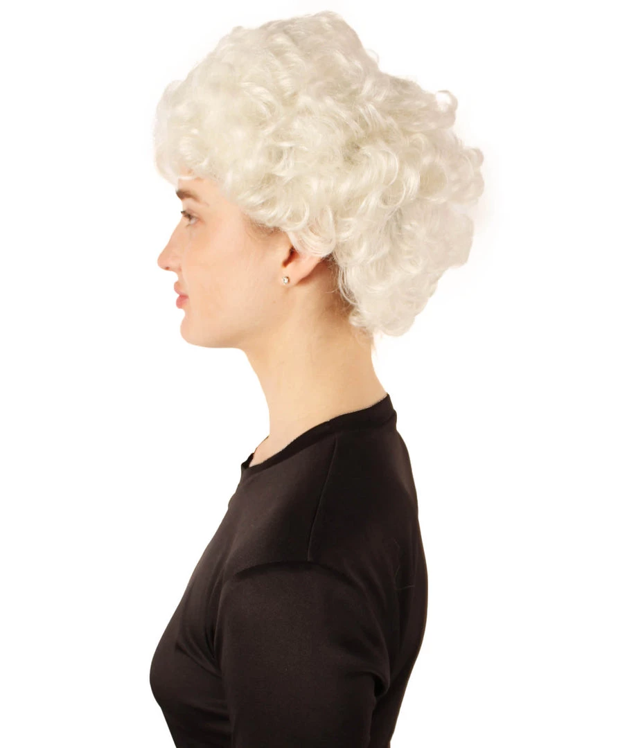HPO Adult Women's Golden Girls Estelle White Wavy Bob Style Classic Wig