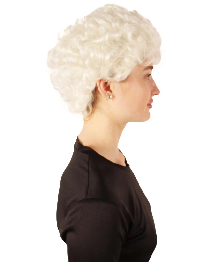 HPO Adult Women's Golden Girls Estelle White Wavy Bob Style Classic Wig