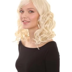 HPO Women's TV Movie Romantic & Comedy Character Wig | Platinum Blonde Wigs