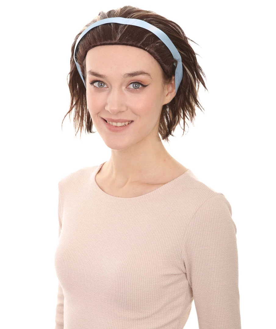 HPO Women's The Croods 2 Style Wig With Hairband | Black & Blonde Mix Wigs | Premium Breathable Capless Cap