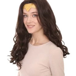 HPO Women's TV Movie Character Wig | Dark Brown Wigs | Premium Breathable Capless Cap