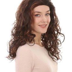 HPO Superstar Dark Brown Long Wavy Womens Wig | All Back Natural Looking Wig | Premium Breathable Capless Cap Women's