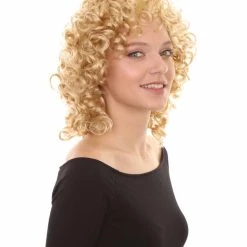 HPO Men's Womens Medium Curly Olympian Lady Wigs Collections | Cosplay Halloween Wigs | Premium Breathable Capless Cap