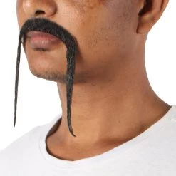 HPO Adult Men's Fu Manchu Fake Human Hair Mustache