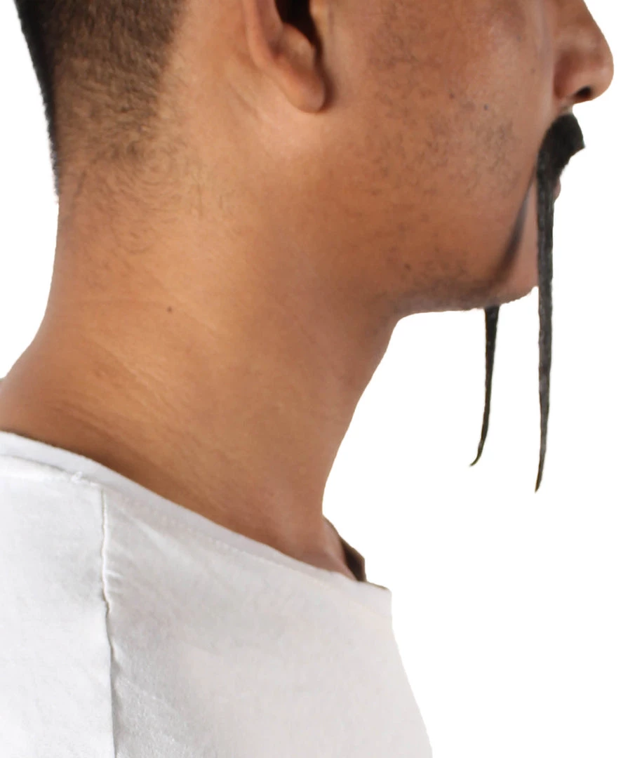 HPO Adult Men's Fu Manchu Fake Human Hair Mustache