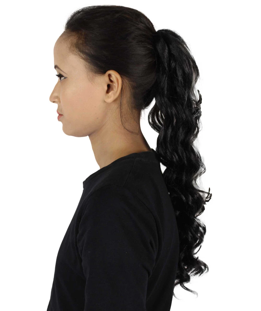 HPO Black Spider Hair Clips | Women's Long Length Queen Of Spiders Hair Clips - Long Wavy Silver And Black Hair - With Scary Black Spiders