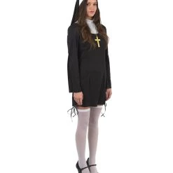 HPO Adult Women's Naughty Nun Costume | Black Halloween Costume