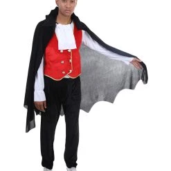 HPO Adult Men's Classic Vampire 3Pc Costume | Black And Red Halloween Costume